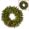 National Tree Company 24 In. Kingswood Fir Artificial Wreath With Battery Operated Dual Color LED Lights-KW7-300D-24WB1 300154632