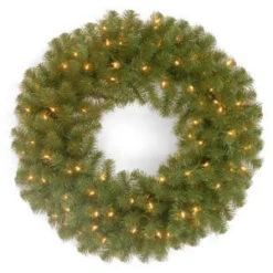 National Tree Company 24 In. North Valley Spruce Artificial Wreath With Battery Operated Dual Color LED Lights-NRV7-300D-24WB1 206186359