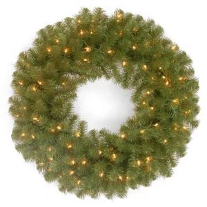 National Tree Company 24 In. North Valley Spruce Artificial Wreath With Clear Lights-NRV7-300-24W-1 300182936 1 National Tree Company 24 In. North Valley Spruce Artificial Wreath With Clear Lights-NRV7-300-24W-1 300182936