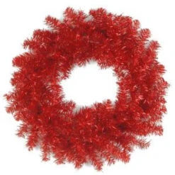 National Tree Company 24 In. Red Tinsel Artificial Wreath-TT33-15-24W-1 300488010