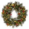 National Tree Company 24 In. Wintry Pine Artificial Wreath With Battery Operated Warm White LED Lights-WP1-300L-24W-B1 300182769