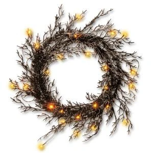 National Tree Company 26 In. Black Glittered Halloween Wreath With Lights-RAH-15561W26L 207123915 1 National Tree Company 26 In. Black Glittered Halloween Wreath With Lights-RAH-15561W26L 207123915