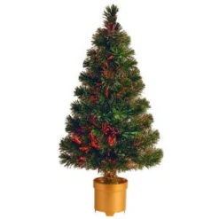 National Tree Company 2.67 Ft. Fiber Optic Fireworks Evergreen Artificial Christmas Tree-SZEX7-100-32-1 205331308