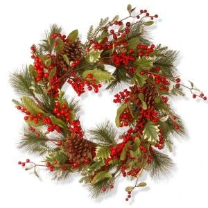 National Tree Company 28 In. Red Berry Artificial Wreath-RAC-JS31300 300154661 1 National Tree Company 28 In. Red Berry Artificial Wreath-RAC-JS31300 300154661