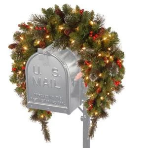 National Tree Company 3 Ft. Battery Operated Crestwood Spruce Artificial Mailbox Swag With 50 Clear LED Lights-CW7-300-3M-B1 205952092 1 National Tree Company 3 Ft. Battery Operated Crestwood Spruce Artificial Mailbox Swag With 50 Clear LED Lights-CW7-300-3M-B1 205952092