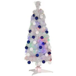 National Tree Company 3 Ft. White Fiber Optic Fireworks Ornament Artificial Christmas Tree-SZOX7-174-36 205331434