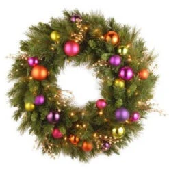 National Tree Company 30 In. Battery Operated Kaleidoscope Artificial Wreath With 70 Clear LED Lights-KS3-300L-30WB 206084833