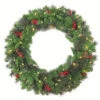 National Tree Company 30 In. Crestwood Spruce Artificial Christmas Wreath With 70 White Battery Operated LED Lights With Timer-CW7-306-30WBC1 206889333