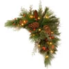 National Tree Company 30 In. Decorative Collection White Pine Corner Swag With Battery Operated Warm White And Red LED Lights-DC13-116-30CB-1 300487154