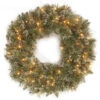 National Tree Company 30 In. Glittery Bristle Pine Artificial Wreath With Clear Lights-QGB3-323-30WM 300154629