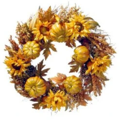 National Tree Company 30 In. Wreath With Pumpkins And Sunflowers-RAHV-15425W30 207123489