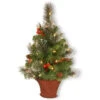 National Tree Company 36 In. Crestwood Spruce Half Tree With Battery Operated Warm White LED Lights-CW7-306-3HT-B 300487162