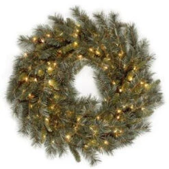 National Tree Company 36 In. Winchester Pine Artificial Wreath With Clear Lights-WCH7-300-36W-1 300182753