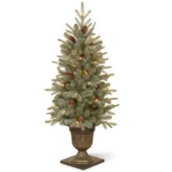National Tree Company 4 Ft. Frosted Arctic Spruce Entrance Artificial Christmas Tree With Clear Lights-PEFA1-309-40 300120628