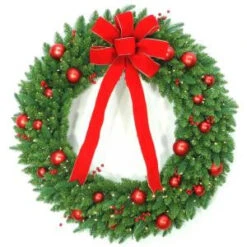 National Tree Company 48 In. Battery Operated Mixed Fir Artificial Wreath With 200 Clear LED Lights-DC3-186-48WB 206084829