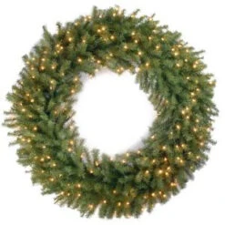 National Tree Company 48 In. Norwood Fir Artificial Wreath With 200 Clear Lights-NF-48WLO 205982350
