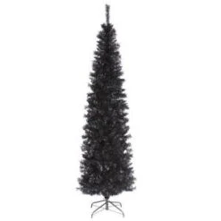 National Tree Company 6 Ft. Black Tinsel Artificial Christmas Tree-TT33-704-60 300487957
