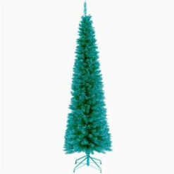 National Tree Company 6 Ft. Turquoise Tinsel Artificial Christmas Tree-TT33-714-60 300487960