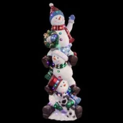 National Tree Company 60 In. 50-Light Multi-Color LED Stacking Snowmen With Metallic Painting Finish-BGSM-60LM 205227590