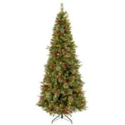 National Tree Company 7-1/2 Ft. Feel Real Colonial Slim Hinged Artificial Christmas Tree With 400 Clear Lights-PECO4-300-75 207183238