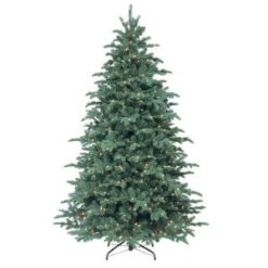 National Tree Company 7-1/2 Ft. Feel Real Mountain Noble Blue Spruce Hinged Artificial Christmas Tree With 750 Clear Lights-PEMBS3-300-75 207183284