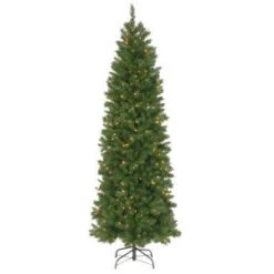 National Tree Company 7-1/2 Ft. Pennington Fir Hinged Pencil Artificial Christmas Tree With 350 Clear Lights-PNG7-300-75 207183325