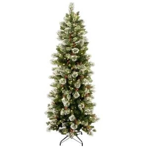 National Tree Company 7-1/2 Ft. Wintry Pine Slim Hinged Artificial Christmas Tree With 400 Clear Lights-WP1-310-75 207183345 1 National Tree Company 7-1/2 Ft. Wintry Pine Slim Hinged Artificial Christmas Tree With 400 Clear Lights-WP1-310-75 207183345