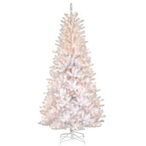 National Tree Company 7.5 Ft. Dunhill White Iridescent Artificial Christmas Slim Fir Tree With Clear Lights-DUWI1-302-75 300443180 1 National Tree Company 7.5 Ft. Dunhill White Iridescent Artificial Christmas Slim Fir Tree With Clear Lights-DUWI1-302-75 300443180