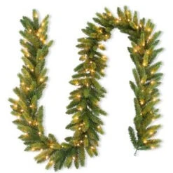 National Tree Company 9 Ft. FEEL-REEL Jersey Fraser Fir Artificial Garland With 100 Clear Lights-PEJF4-310-9A-1 205945923