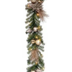 National Tree Company 9 Ft. Metallic Artificial Garland With 35 Clear Lights-DC3-160L-9B 206084812