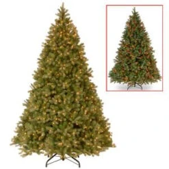 National Tree Company 9 Ft. PowerConnect Downswept Douglas Fir Artificial Christmas Tree With Dual Color LED Lights-PEDD4-D12-90 300443220