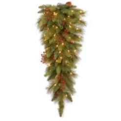 National Tree Company Decorative Collection 36 In. Long Needle Pine Cone Teardrop With Clear Lights-DC3-178L-36T 300441260
