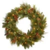 National Tree Company Decorative Collection Noble Mixed 30 In. Artificial Wreath With Battery Operated Warm White LED Lights-DC13-103-30WB-1 300182792