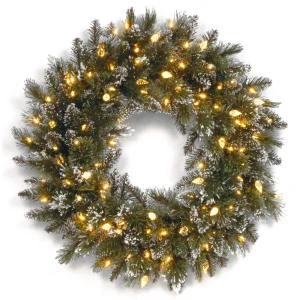 National Tree Company Glittery Bristle Pine 30 In. Artificial Wreath With Clear Lights-GB1-319-30W 300154638 1 National Tree Company Glittery Bristle Pine 30 In. Artificial Wreath With Clear Lights-GB1-319-30W 300154638