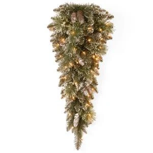 National Tree Company Glittery Bristle Pine 36 In. Teardrop With Clear Lights-GB1-300-30T 300441264 1 National Tree Company Glittery Bristle Pine 36 In. Teardrop With Clear Lights-GB1-300-30T 300441264