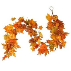 National Tree Company Harvest Accessories 70 In. Garland With Maples And Pumpkins-RAHV-G060202A 207123477
