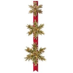 National Tree Company Pre-Lit Glittery Bristle Pine Triple 77 In. Artificial Snowflake Door Hang-GB1-300LT-18S-B 300154658