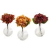 Nearly Natural 12 In. Autumn Hydrangea With Vase (Set Of 3)-4129-S3 206733617