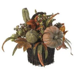 Nearly Natural 15 In. Fall Pumpkin And Berry Artificial Table Arrangement-4903 202510742