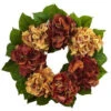 Nearly Natural 24 In. Autumn Hydrangea Artificial Wreath-4898 206733642