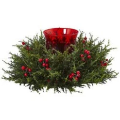 Nearly Natural 6.5 In. Cedar Berry Candelabrum-4892 206733622