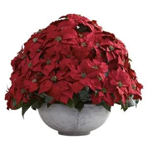 Nearly Natural Holiday 34 In. W X 34 In. D X 29.75 In. H Giant Poinsettia Arrangement With Decorative Planter-1345 206585495 1 Nearly Natural Holiday 34 In. W X 34 In. D X 29.75 In. H Giant Poinsettia Arrangement With Decorative Planter-1345 206585495