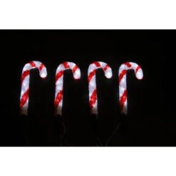 Novolink 14 In. 80-Light White LED Decorative Candy Cane (Set Of 4)-AS-CC4-35 300258002