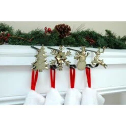 Original MantleClip Stocking Holders Antique Brass With Assorted Icons (4-Pack)-BTA0450 206998284