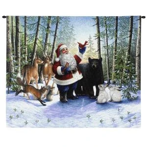 Pure Country Weavers 25.5 In. X 31 In. Santa In The Forest Jacquard Woven Wall Hanging-2395-WH 206814752 1 Pure Country Weavers 25.5 In. X 31 In. Santa In The Forest Jacquard Woven Wall Hanging-2395-WH 206814752