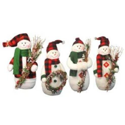 Santa's Workshop 12 In. Plaid Snowman, 4 Assorted With Decorations-2630 206516835