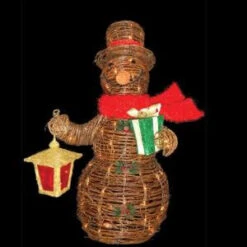 Sterling 3 Ft. Lighted Decorated Rattan Snowman-92513002 204297486