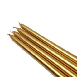 Zest Candle 12 In. Metallic Bronze Gold Taper Candles (12-Set)-CEZ-107 203362903