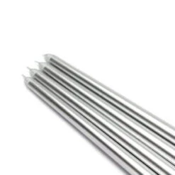 Zest Candle 12 In. Metallic Silver Taper Candles (12-Set)-CEZ-086 203362882
