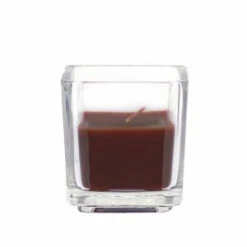 Zest Candle 2 In. Brown Square Glass Votive Candles (12-Box)-CVZ-042 203363181